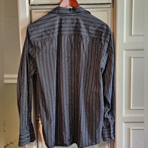 Calvin Klein Long Sleeve Button Down Striped Dress Shirt Mens Size Large - Picture 2 of 3
